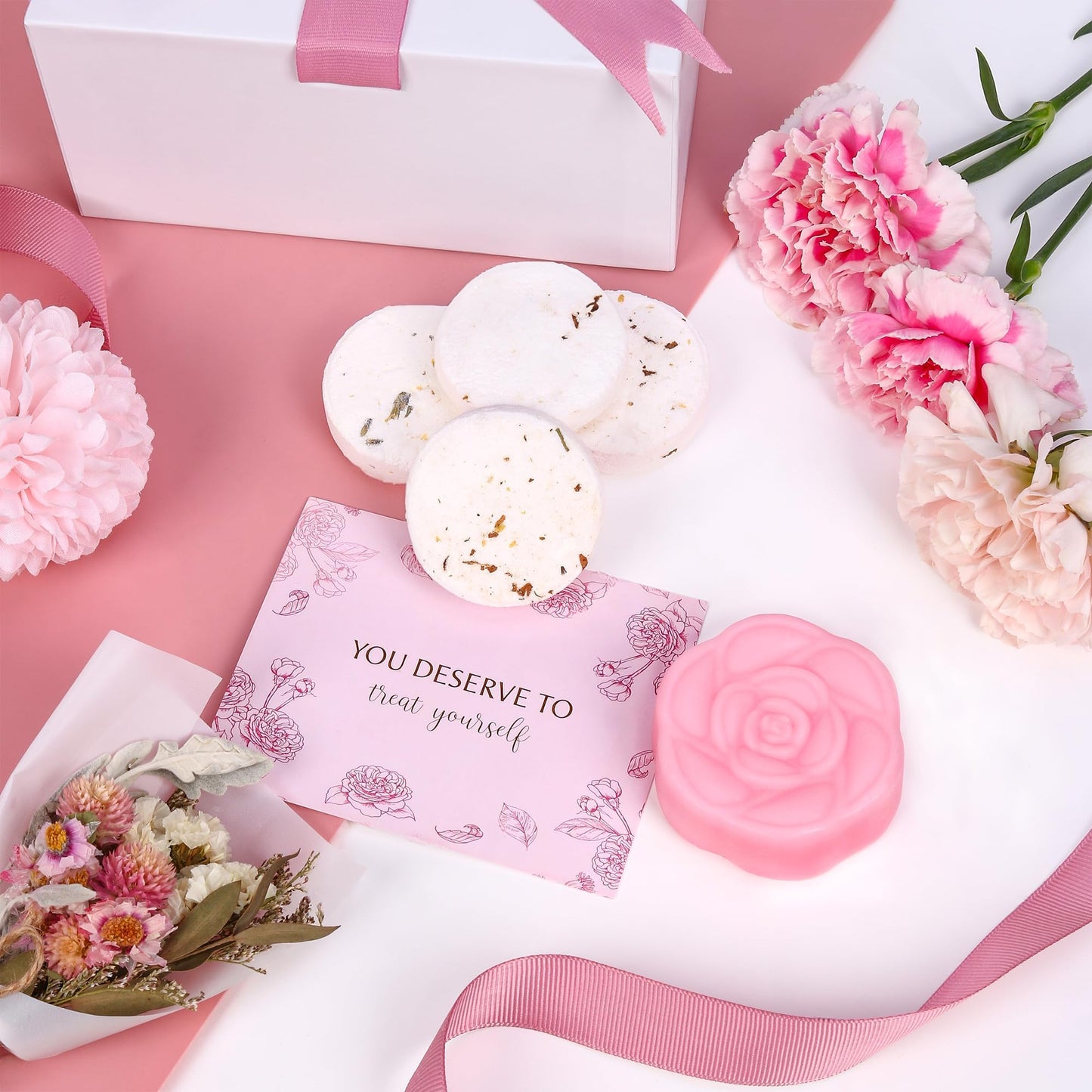 EXTALOW Spa Gifts for Women Bath and Body Gift Baskets Mothers Day Gift Rose Home Spa Set Self Care Gifts for Mom Sister Her Wife Birthday Gifts for Women Spa Kit Care Package Thank You Gift