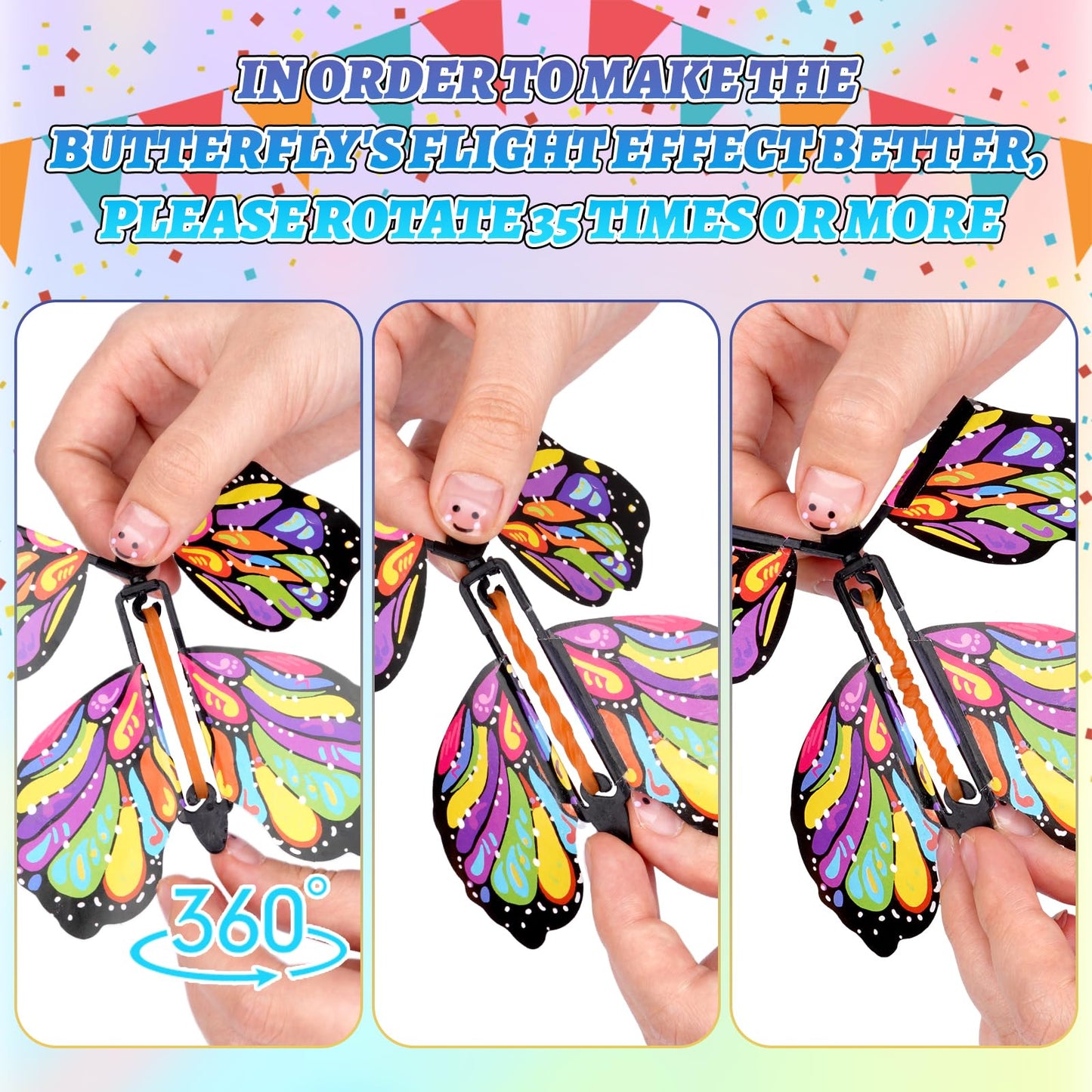 Prewplam 2026 Flying Butterfly Surprise Box, Graduation Gift Boxes with 8 Pcs Flying Butterfly, Explosion Graduation Gift Box High School College Graduation Party Favors - Blue and Gold