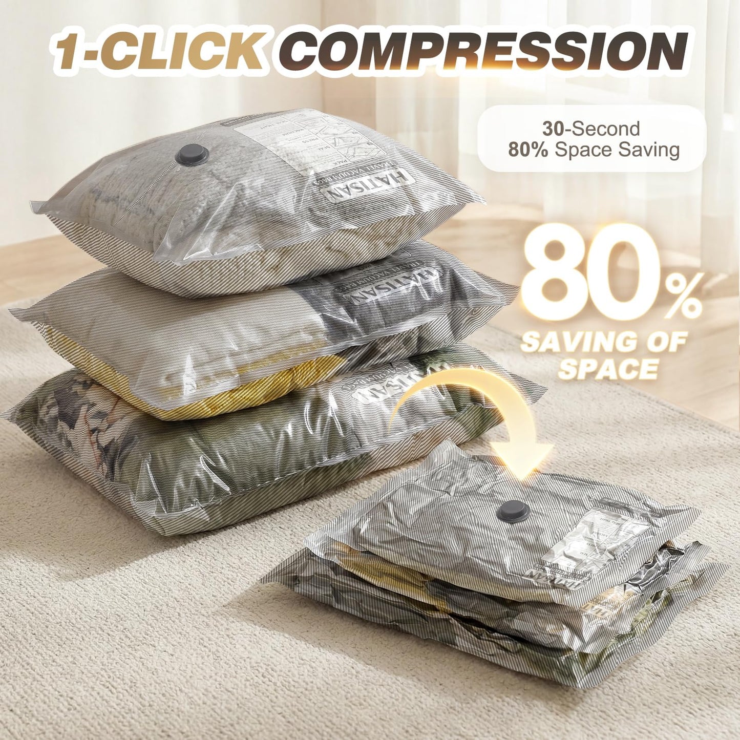 Vacuum Seal Bags for Clothing Travel with Rechargeable Electric Pump, Space Saver Vacuum Storage Bags Travel, Reusable Compression Bags for Luggage Home (14pcs Stripes)
