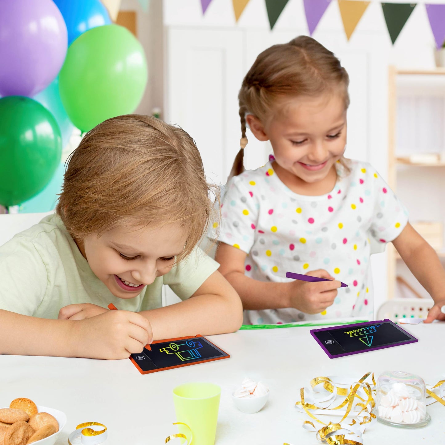 Party Favor Mini LCD Writing Tablet for Kids, 12 Pack – 4.5 Inch Mini Drawing Board. Fun and Educational for Kids that Sketch and Doodle. Perfect Goodie Bag and Gift Bag Filler, School Prize Or Gift