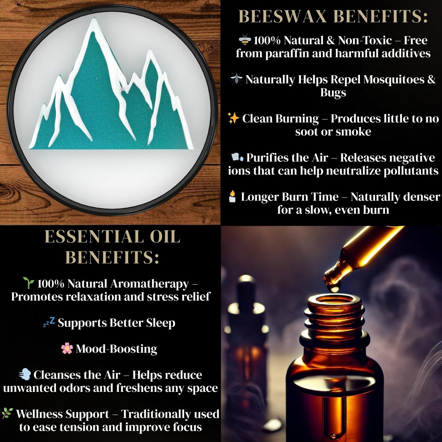 Mountain Lavender Scented Candle – All Natural Aromatherapy for Women, Men, Camping, Outdoor Use | Made in USA | Beeswax & Soy Wax | Rustic Cabin & Farmhouse Decor | Premium Gift Box