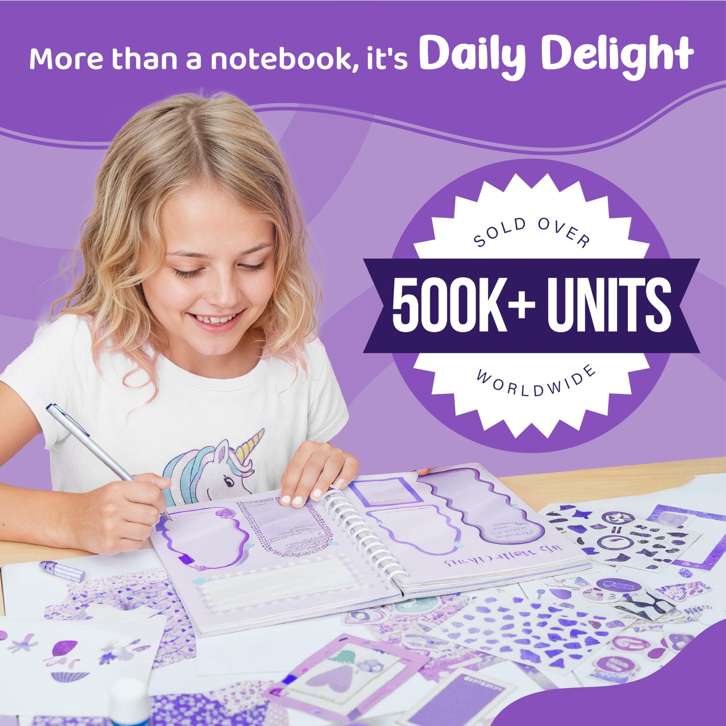 jackinthebox Gratitude Journal Kit for Girls Ages 8–12, 242 pcs, Scrapbooking Journal Set for Teen, Tween Girls, 10 Fun Gratitude Exercises, Art & Craft Kit Gift for Girl 8 9 10 11 12