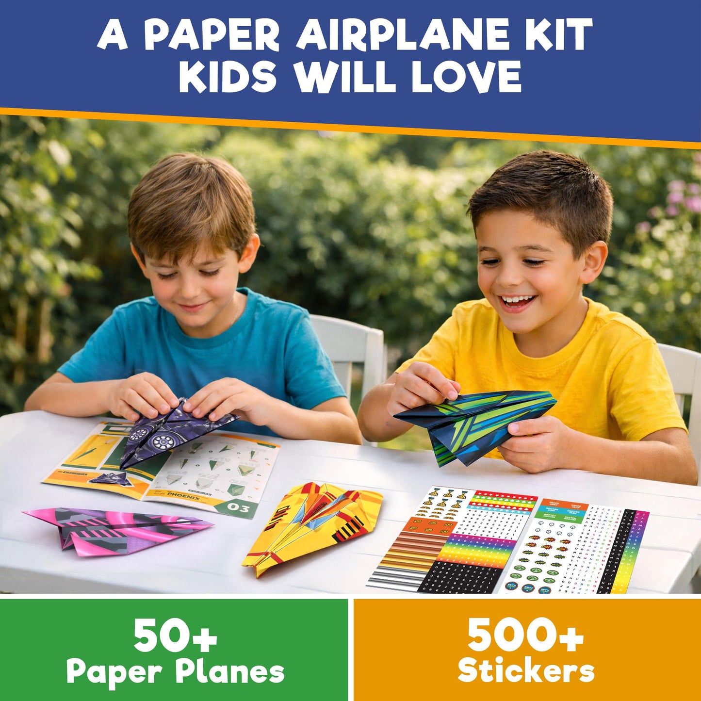 Doctor Jupiter My First Paper Airplane Book Kit for Kids Ages 6+ | Make & Fly 50+ Paper Airplanes with 500+ Stickers |Birthday Gift Ideas for 6-7-8-9-10 Year Old Boys & Girls | Airplane Toy, Craft Kit