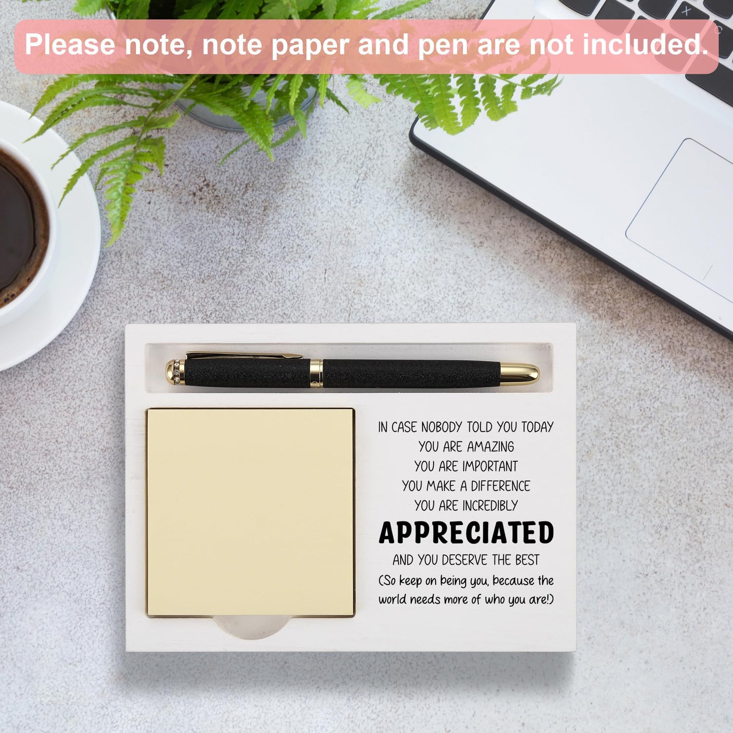Appreciation Desk Organizer for Coworker Boss Friend, You are Amazing Motivational Gift, Pen and Sticky Note Holder for Office Decor, Birthday, Thank You - FTB319