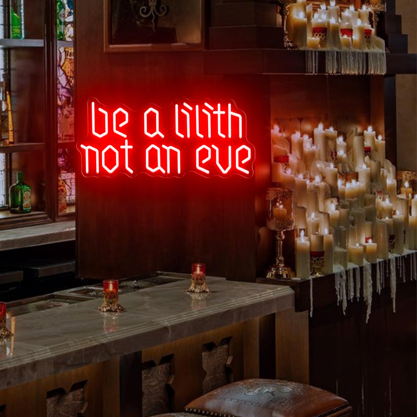 JOSEBRU Be a Lilith Not an Eve Neon Sign LED Gothic Medieval Neon Art Gothic Home Decor Halloween Room Decor Gift Idea for Birthday Book Lovers Empowering Feminist LED Wall Art