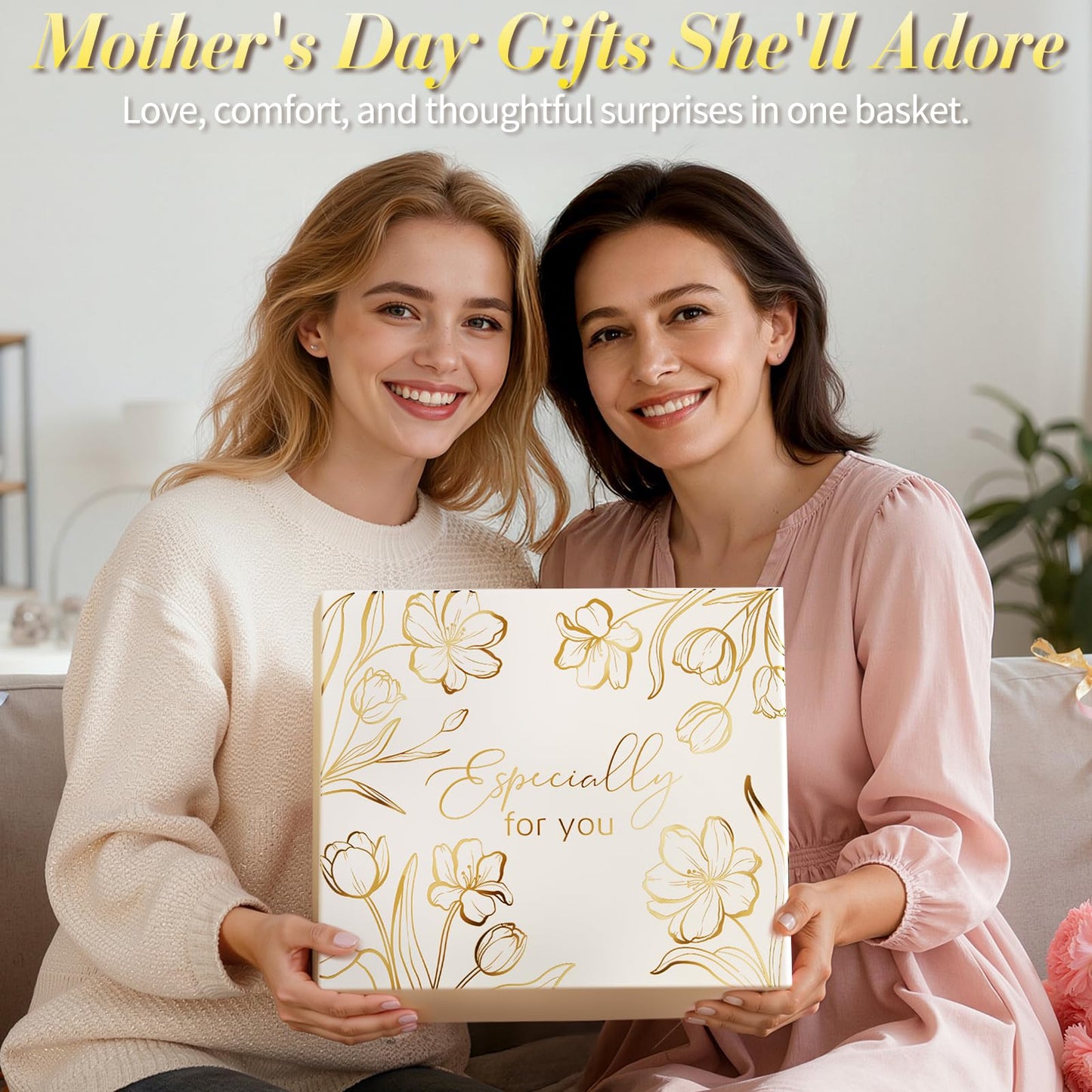 Mothers Day Birthday Gifts for Women Self Care Package, Get Well Soon Gift Baskets for Women Spa Gifts Set, Unique Thinking of You Inspirational Sympathy Gift Baskets for Mom Her Wife Friend Sister