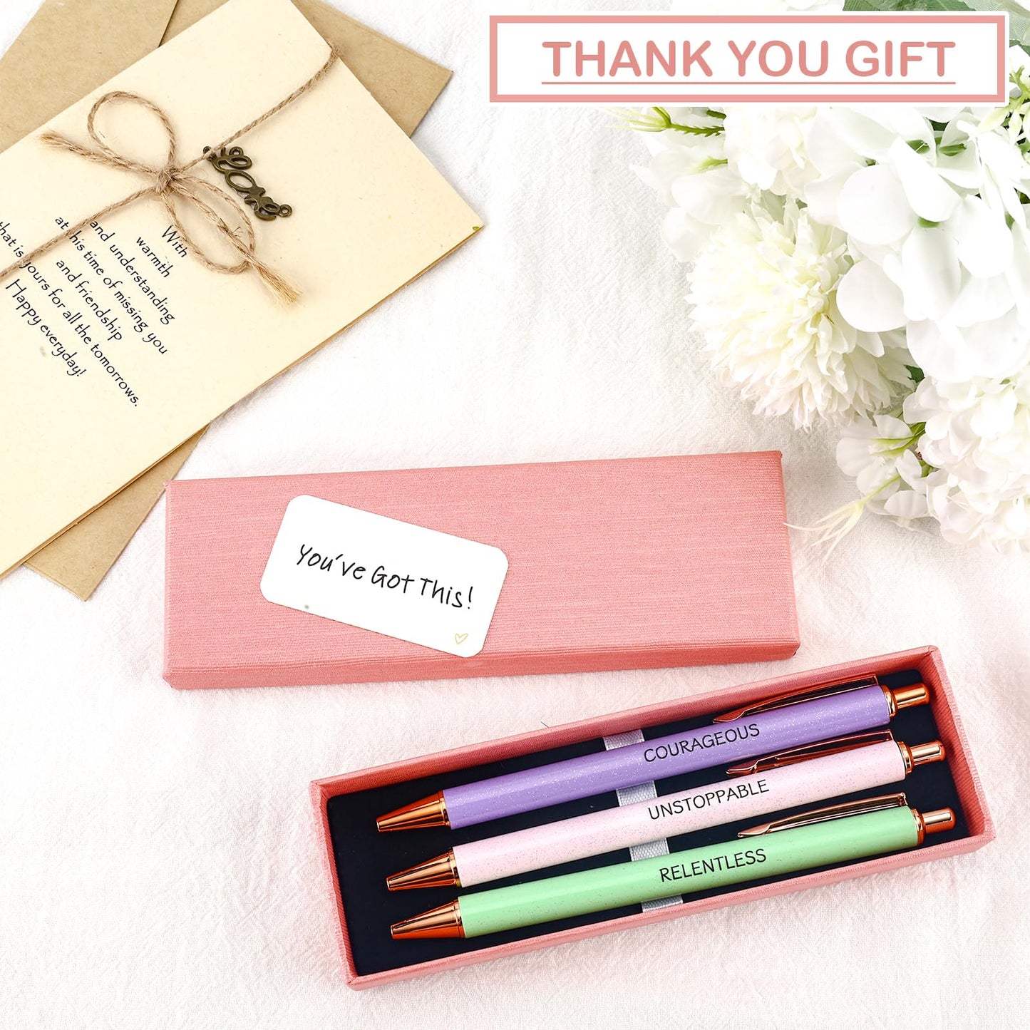 Lestp Fancy Pens Sets for Women Office Inspirational Gifts for Coworkers Boss Employee Nice Cute Pen Set Client Teacher Motivational Gift Essentials Colleges Positive Encourage Gifts New Jobs Gift