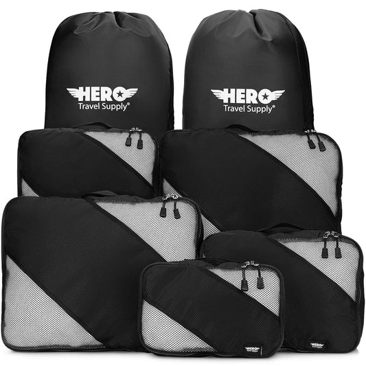 HERO Packing Cubes for Travel (Set of 5) Luggage Organizer with 2 Laundry Bags, Versatile Suitcase Organizer for Men & Women – Travel Accessories for Carry On, Airplane, Road Trip