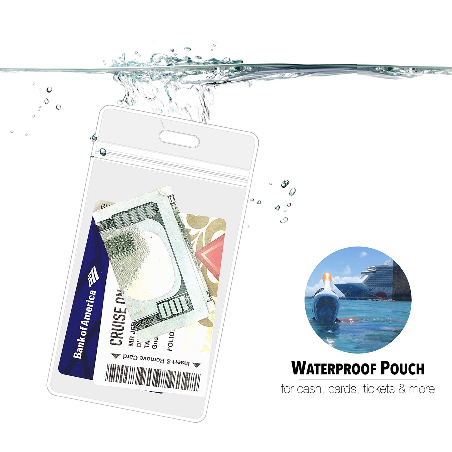 Cruise On Cruise Lanyard for Ship Cards – 2-Pack Retractable Badge & Waterproof Key Card Holder for Ship Cards – Cruise Essentials 2026-2027, Perfect for Travel & Vacation (White & Blue)