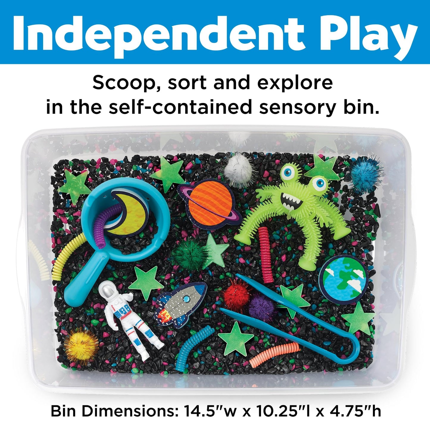 Creativity for Kids Sensory Bin: Outer Space Toys - Preschool and Toddler Sensory Toys, Kids Gifts for Boys and Girls Ages 3-5+, 10.25 x 14.5 x 4.75 inches