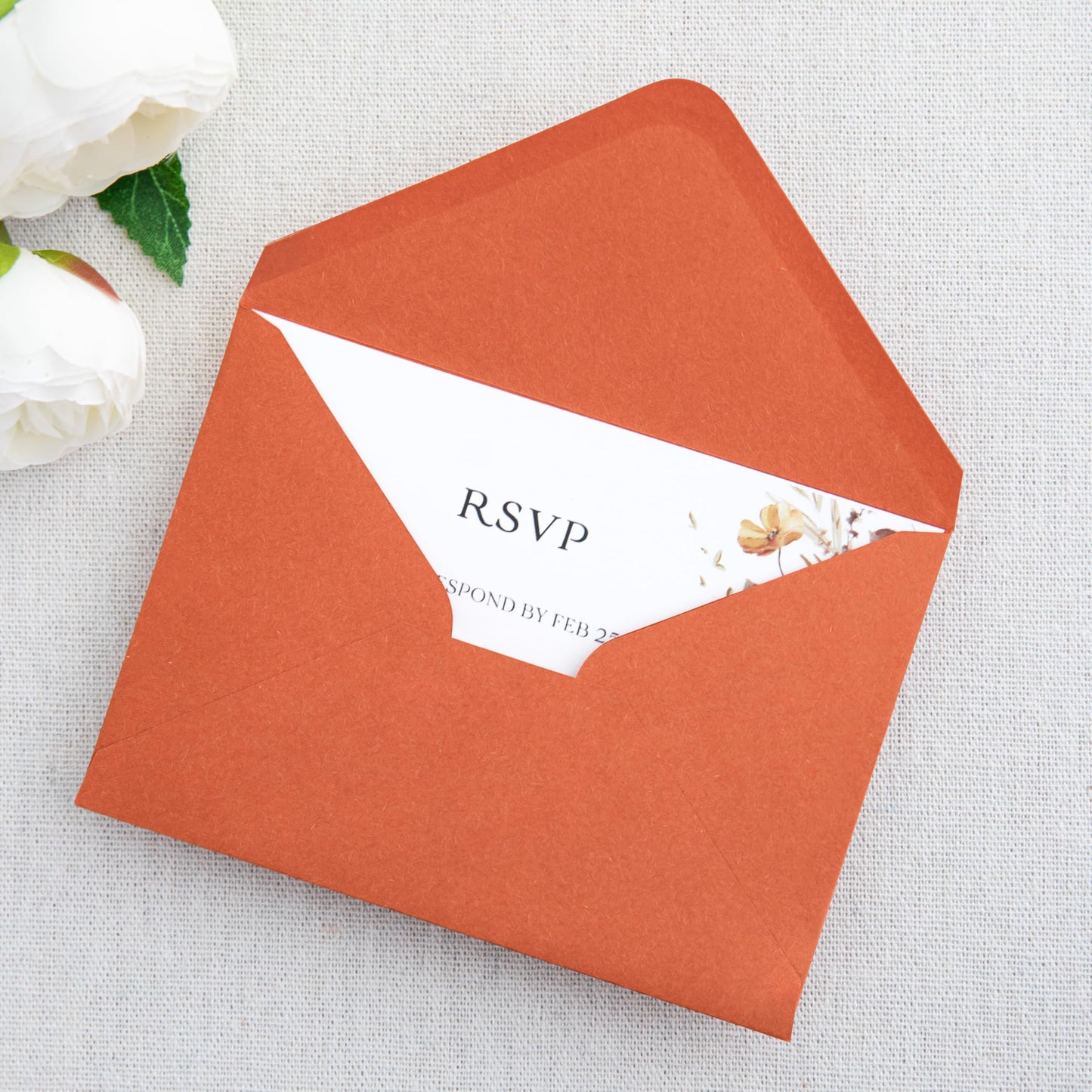PONATIA 50 Pack A1 Envelopes, 3.62 x 5.2'' Burnt Orange Envelopes Perfect for Weddings Cards, RSVP Cards, Response Cards, Baby Showers, Thank You Notes, Photos and any 3.5x5" inserts