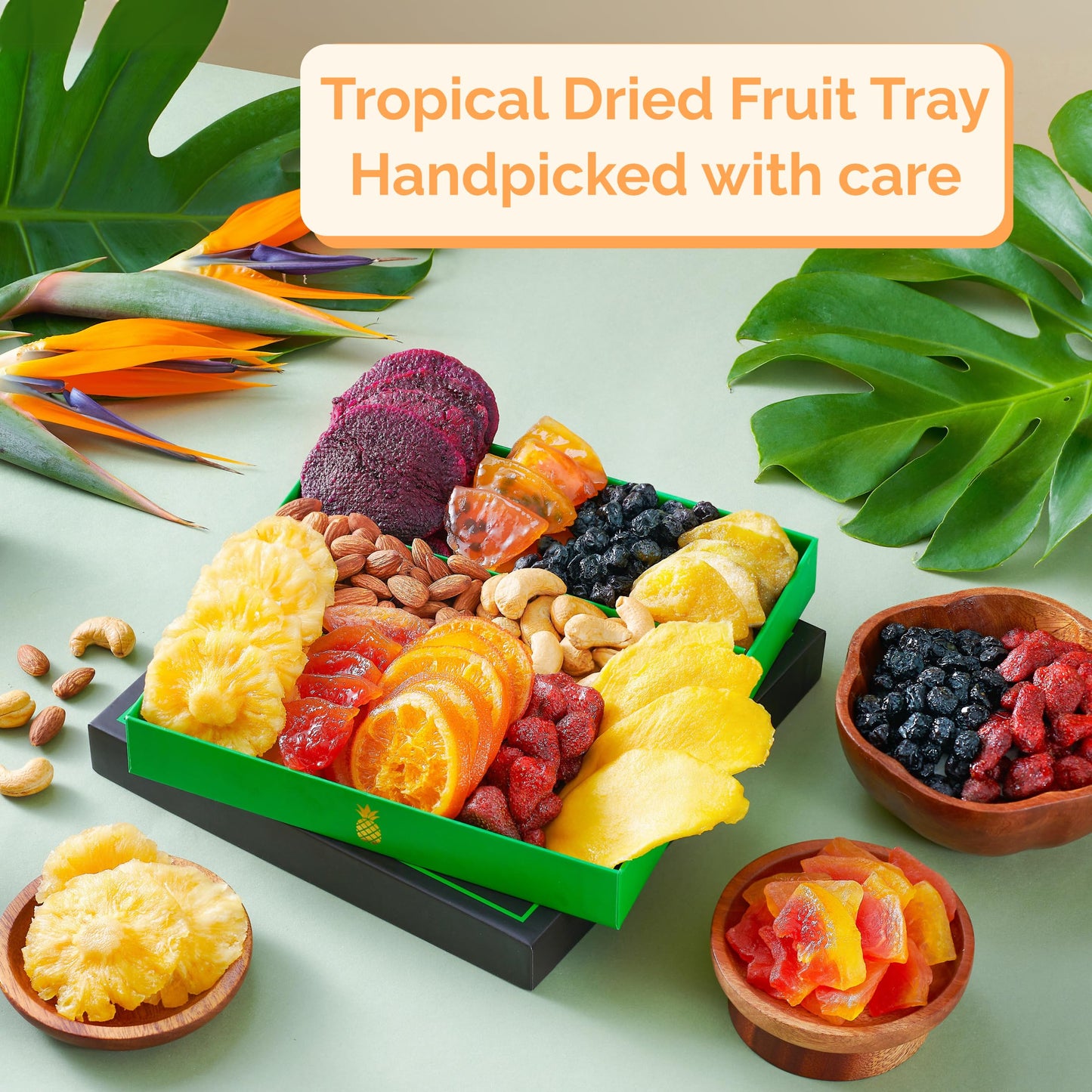Dried Fruit Gift Basket – 11 Tropical Flavor Mothers Day Gifts for Mom | 20oz Soft Dried Fruit Basket Gift - Dried Fruit and Nuts Gift Basket Dry Fruits Gift Box - Healthy Food Gifts for Women Mom Dad