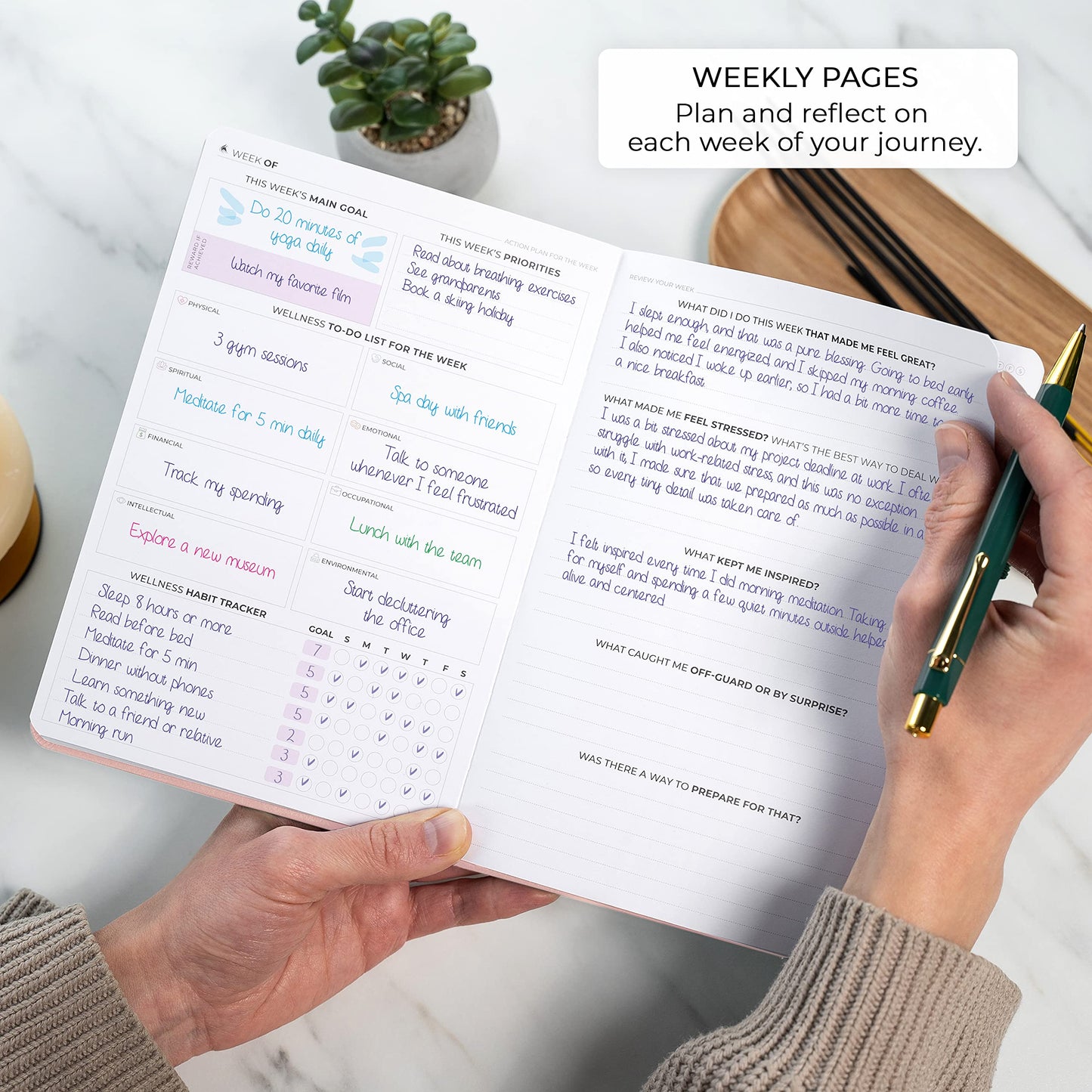 Clever Fox Wellness Planner Premium – Daily Lifestyle Journal to Support Health, Nutrition & Exercise – Healthy Living Journal with Meal, Exercise & Habit Trackers – Lasts 3 Months (Rose Gold)