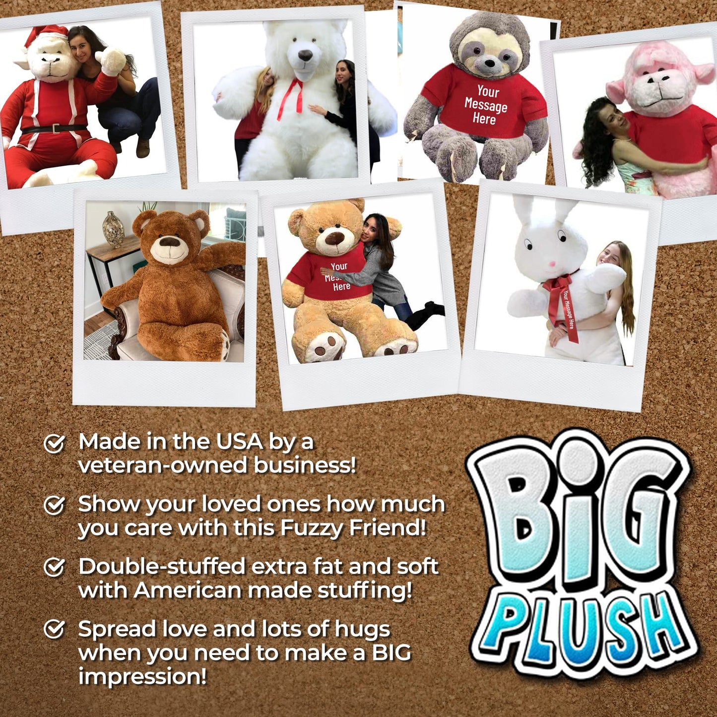 Big Plush Giant Teddy Bear with Get Well Soon T-Shirt - Huge 5-Foot Plush Teddybear - Stuffed Animal - Loving Gift - OSO de Peluche - Cute Oversized Plushie - Jumbo Bear to Show You Care