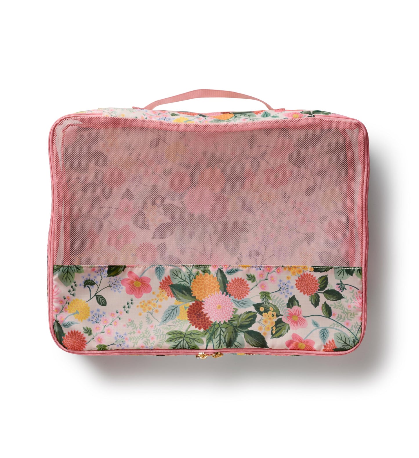 RIFLE PAPER CO. Dahlia Floral Print Travel Packing Cubes Small, Medium, Large + Laundry Bag, Essential 4-Piece Luggage Organizer Set for Effortless Packing, Suitcase Storage & Stylish Vacation Travel