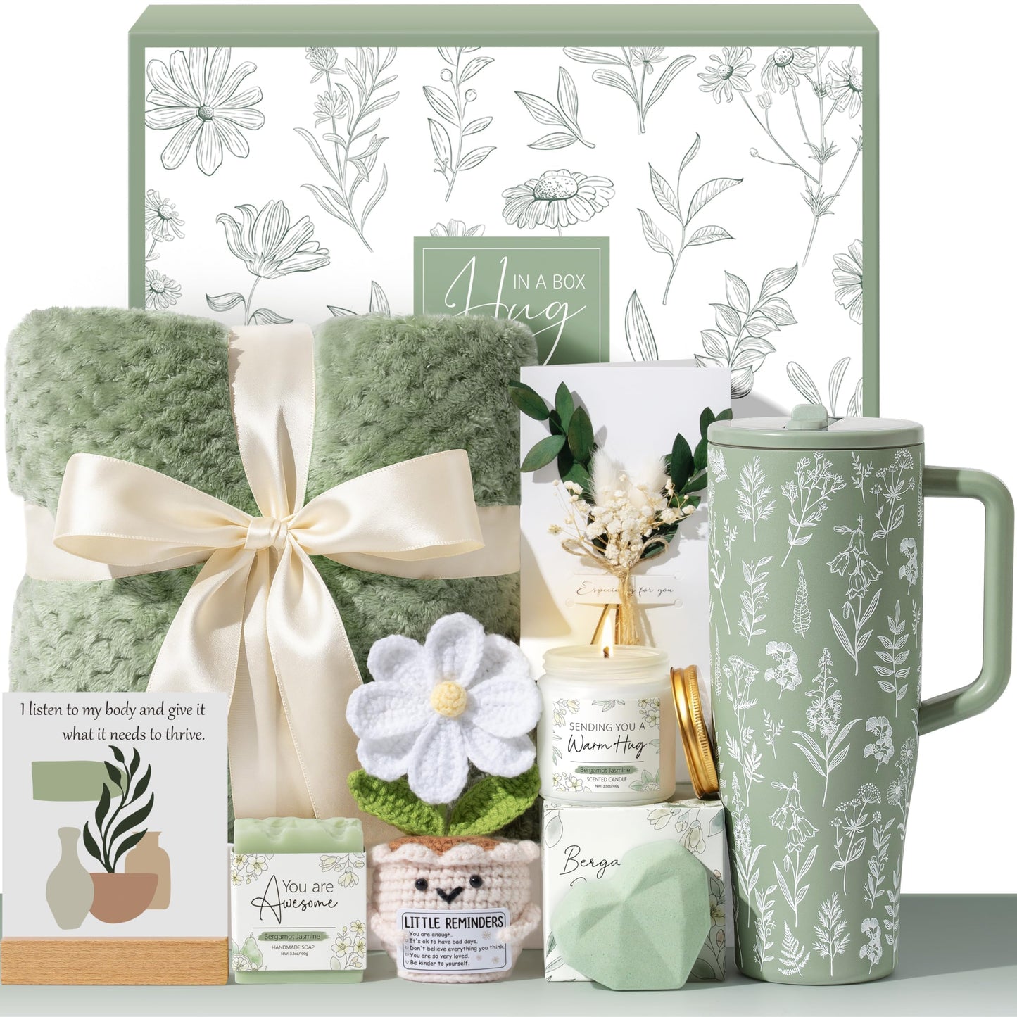 Mothers Day & Birthday Gifts for Women - Get Well Soon Spa Care Package, Luxury Self Care Gift Basket for After Surgery & Cancer Care Inspirational Thinking of You Sympathy Gift Set for Mom Her Friend