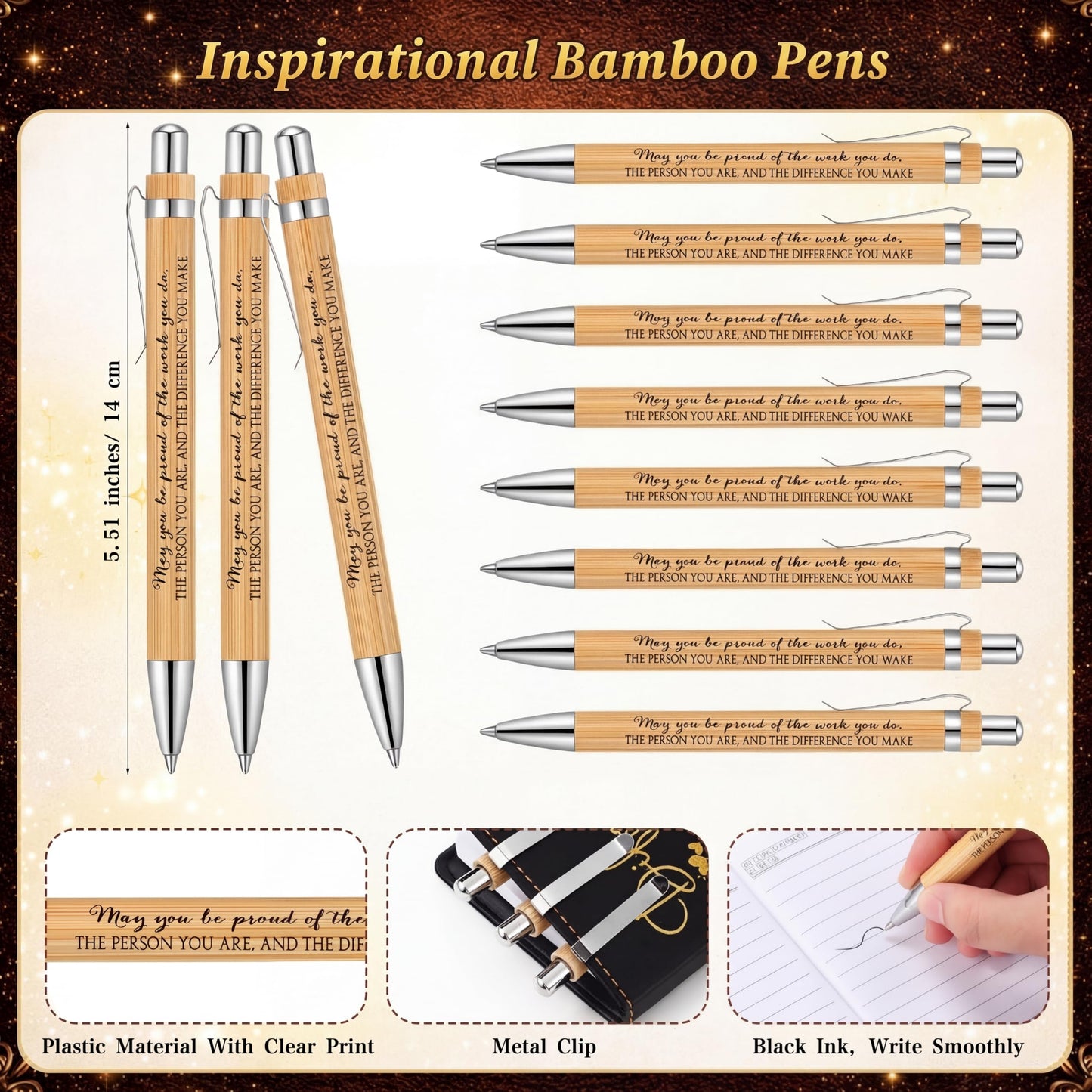Marspark 20 Sets Difference Maker Teacher Appreciation Gifts Inspirational A5 Leather Notebooks with Pens Thank You Motivational Nurse Week Gifts for Men Women Nurse Teacher Graduation (Black)