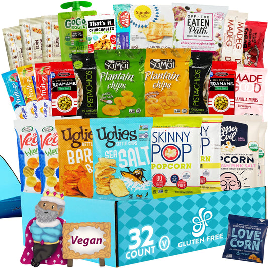 Gluten Free Palace Deluxe Snacks Variety Pack – Vegan Mother’s Day Gift Basket – Healthy Snack Box for Mom, Adults, Teens & College Students – Gourmet Treat Assortment for Business, Birthday & Corporate Gifts (32 Count)