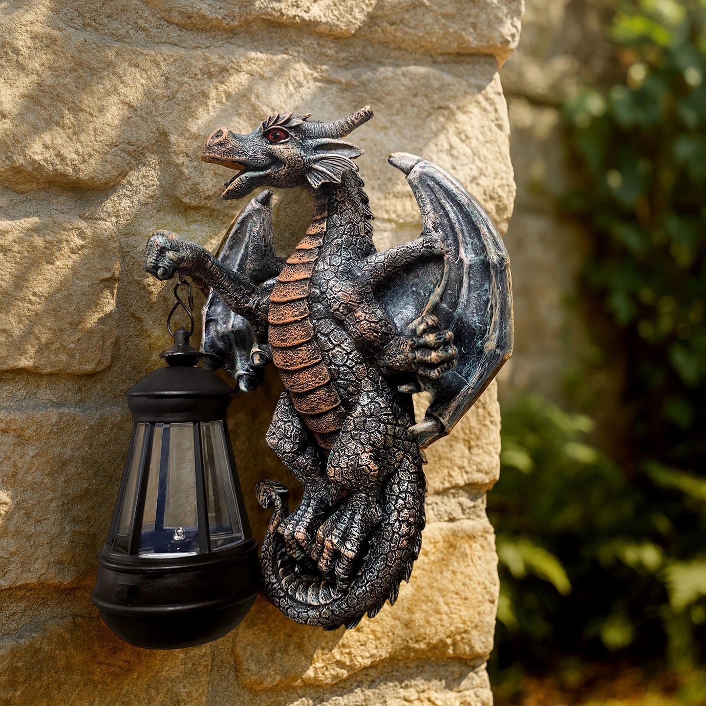 niwhydi Dragon Tree Hugger with Solar Lantern 10.4 Inch Dragon Lamp Decor Statue Garden Yard Outdoor Outside Thoughtful Gifts for Women Mom Grandma