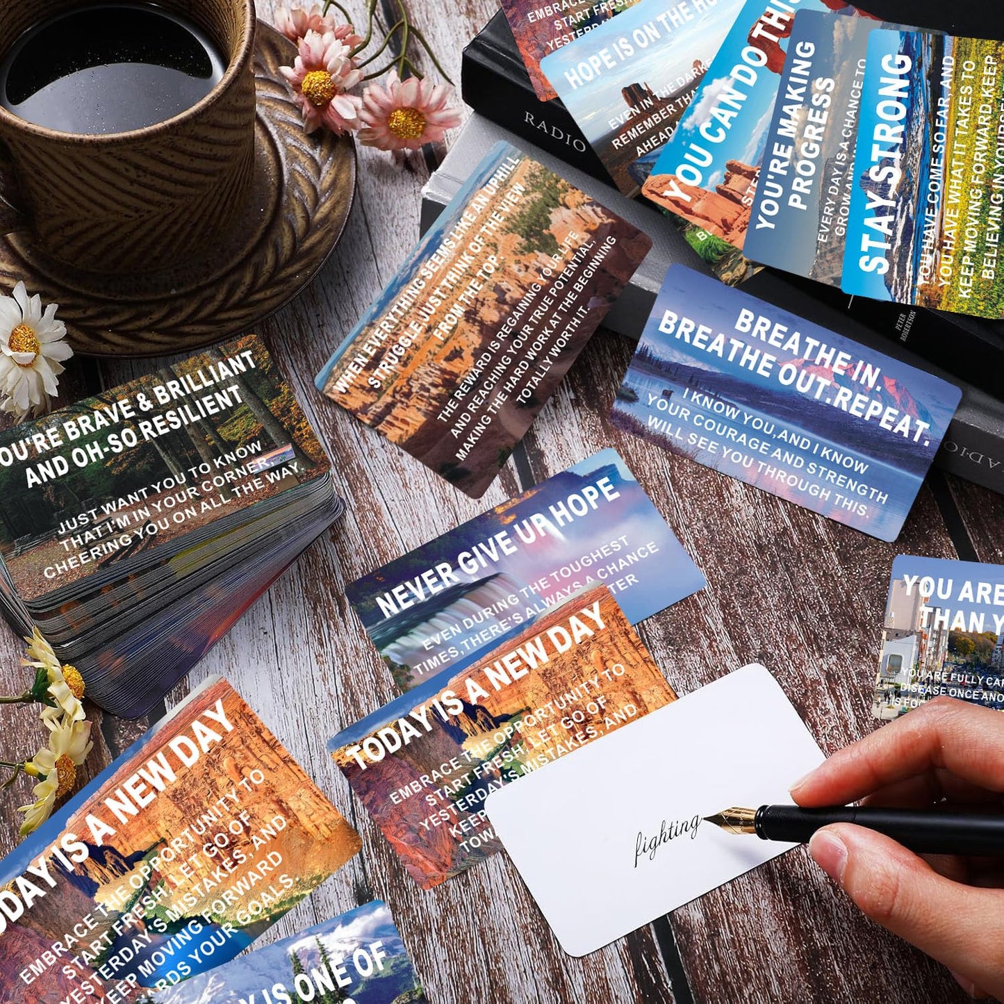 SMOQYKBW 300 Recovery Encouragement Cards, Inspirational Motivation Affirmation Cards, 3.5 x 2 Inches, Positive Motivational Hope Quote Cards, Addiction Recovery Greeting Gifts for Men and Women