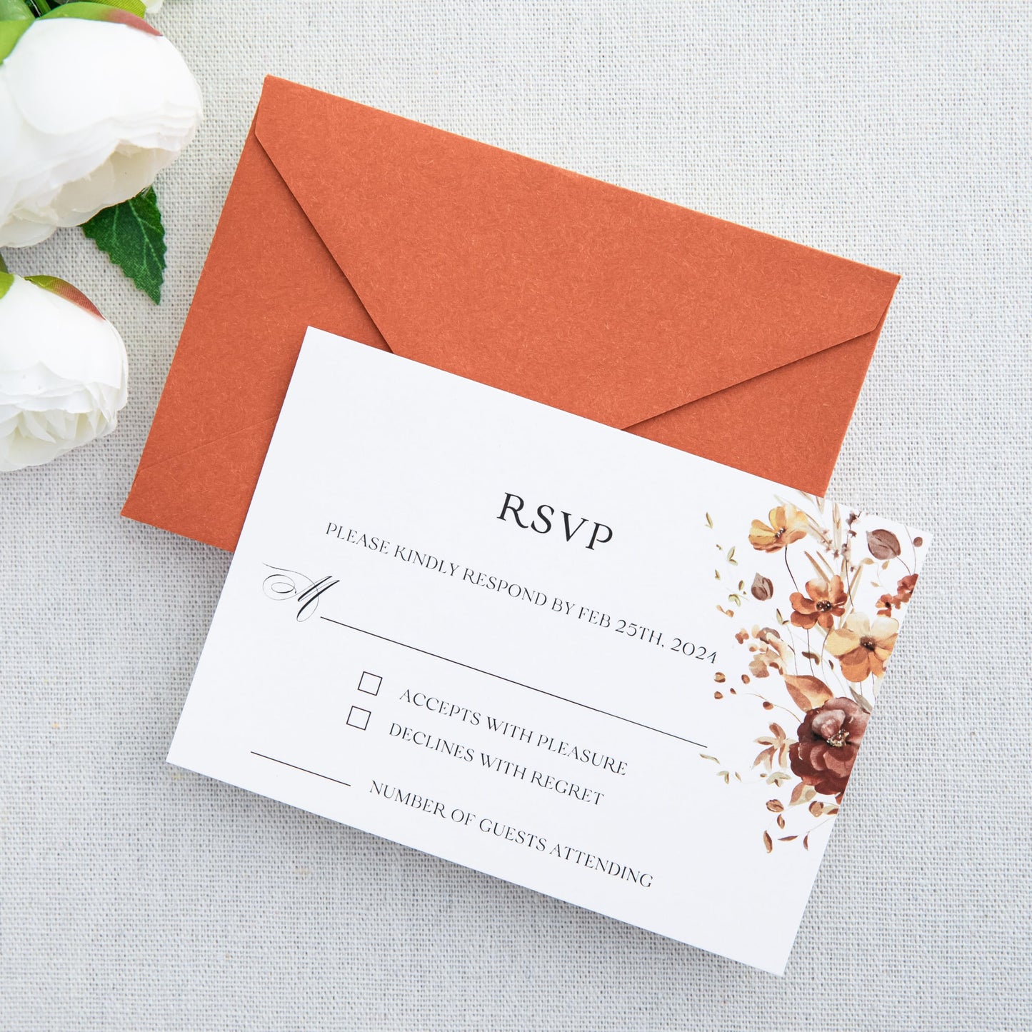 PONATIA 50 Pack A1 Envelopes, 3.62 x 5.2'' Burnt Orange Envelopes Perfect for Weddings Cards, RSVP Cards, Response Cards, Baby Showers, Thank You Notes, Photos and any 3.5x5" inserts