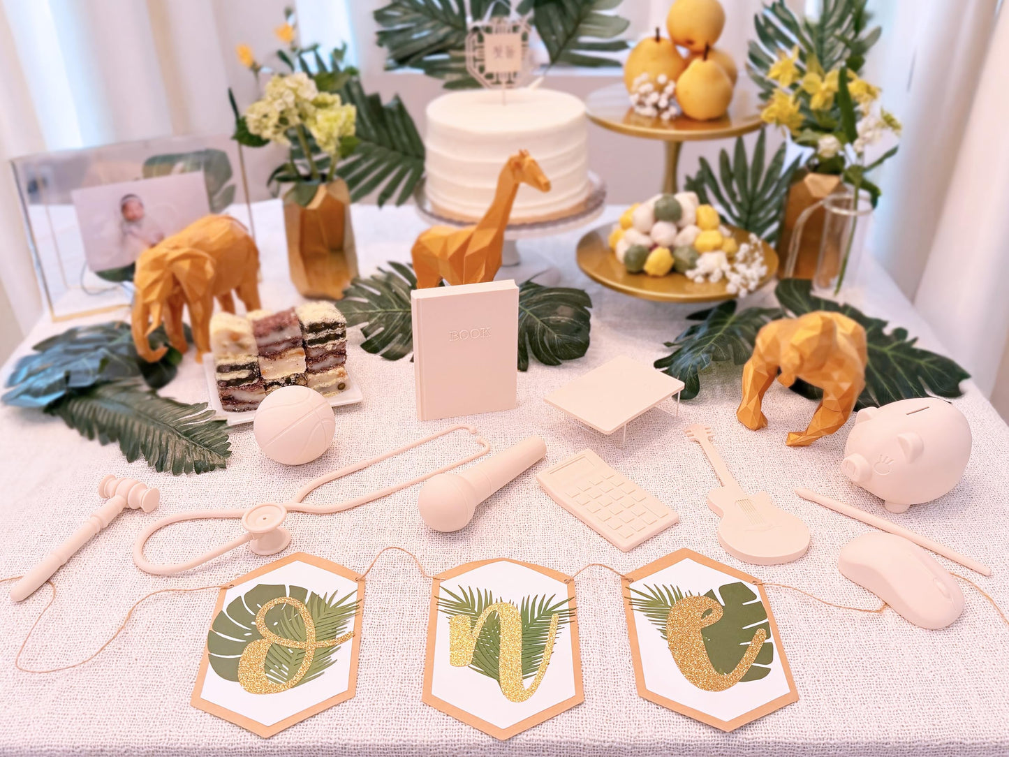 Premium Doljabi, Zhuazhou, Thoi NOI First Birthday Selection Set | 11 Pc Monochromatic Soft Silicone Items for Korean Doljanchi, Chinese, and Vietnamese 1st Bday Ceremony – Cultural Decor (Sand Pink)