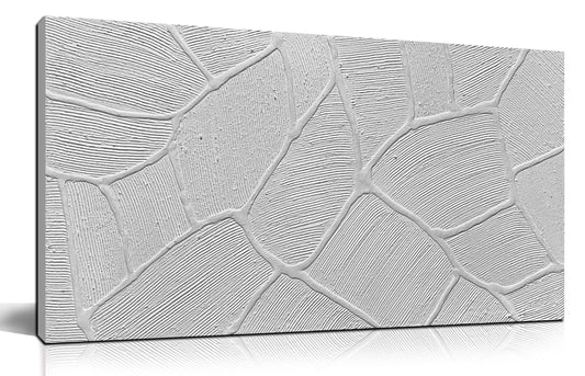 DNIEOTU Hand Painted Abstract Wall Art for Living Room, White Textured Canvas Artwork Wall-Decor for Bedroom, Modern Minimalist Geometric Paintings for Hallway Office, Size 40 x 20 Inches