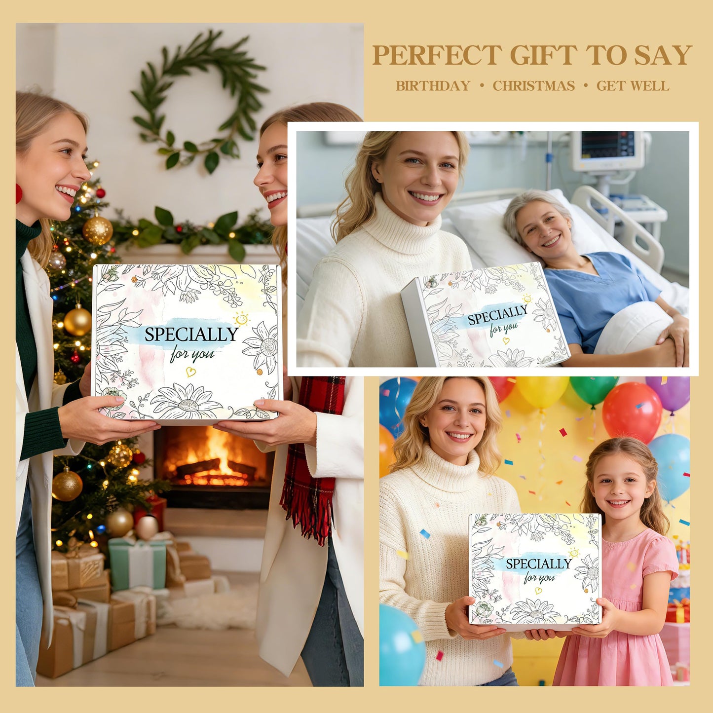 Birthday Gifts for Women - 11 Pcs Self Care Gift Basket Set for Mom Sister Friend - Get Well Soon Gift Box - Recovery After Surgery Care Package - Friendship Inspirational Cheer Up Thank You Present