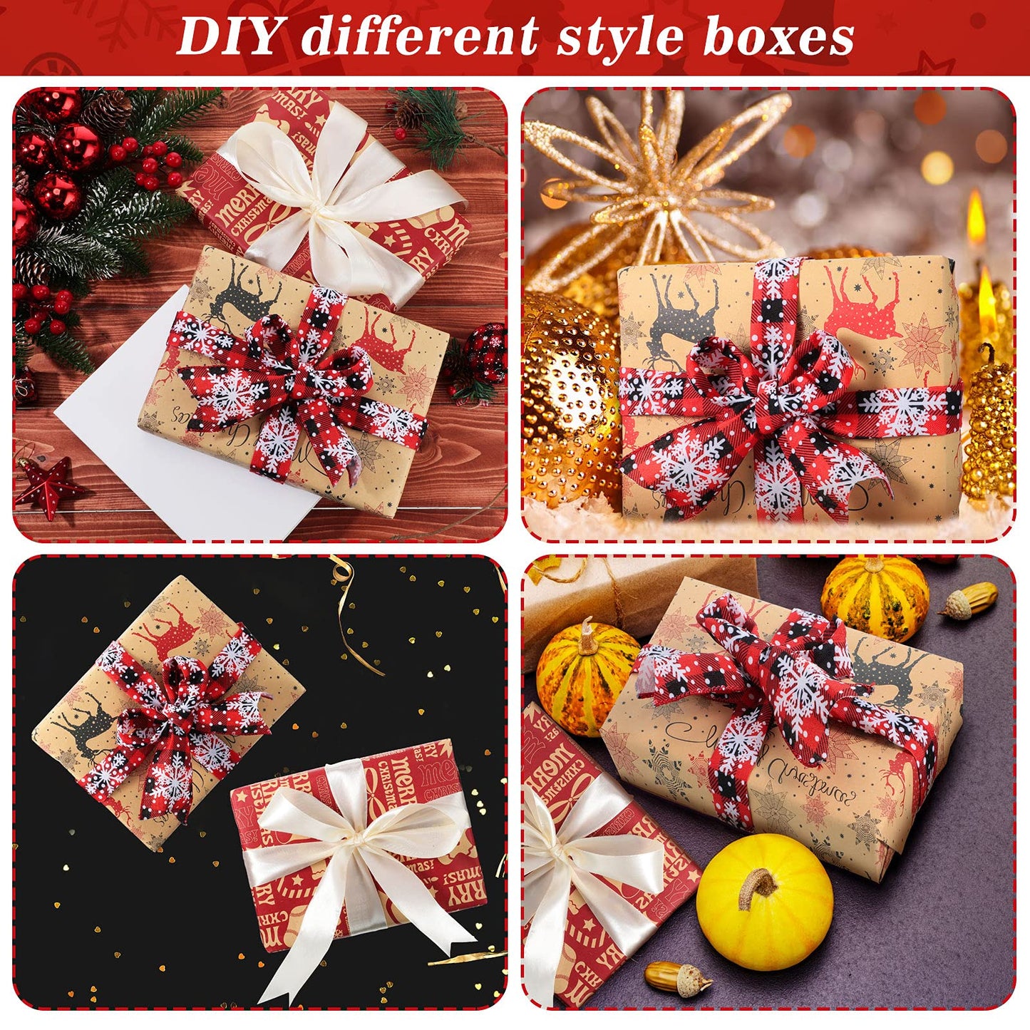 Marspark 20 Pieces Christmas White Gift Wrap Boxes with Lids 9 x 6.7 x 1.4 Inch for Wrapping Clothes and 6 Sheets Tag Stickers for Holidays Birthday Gifts