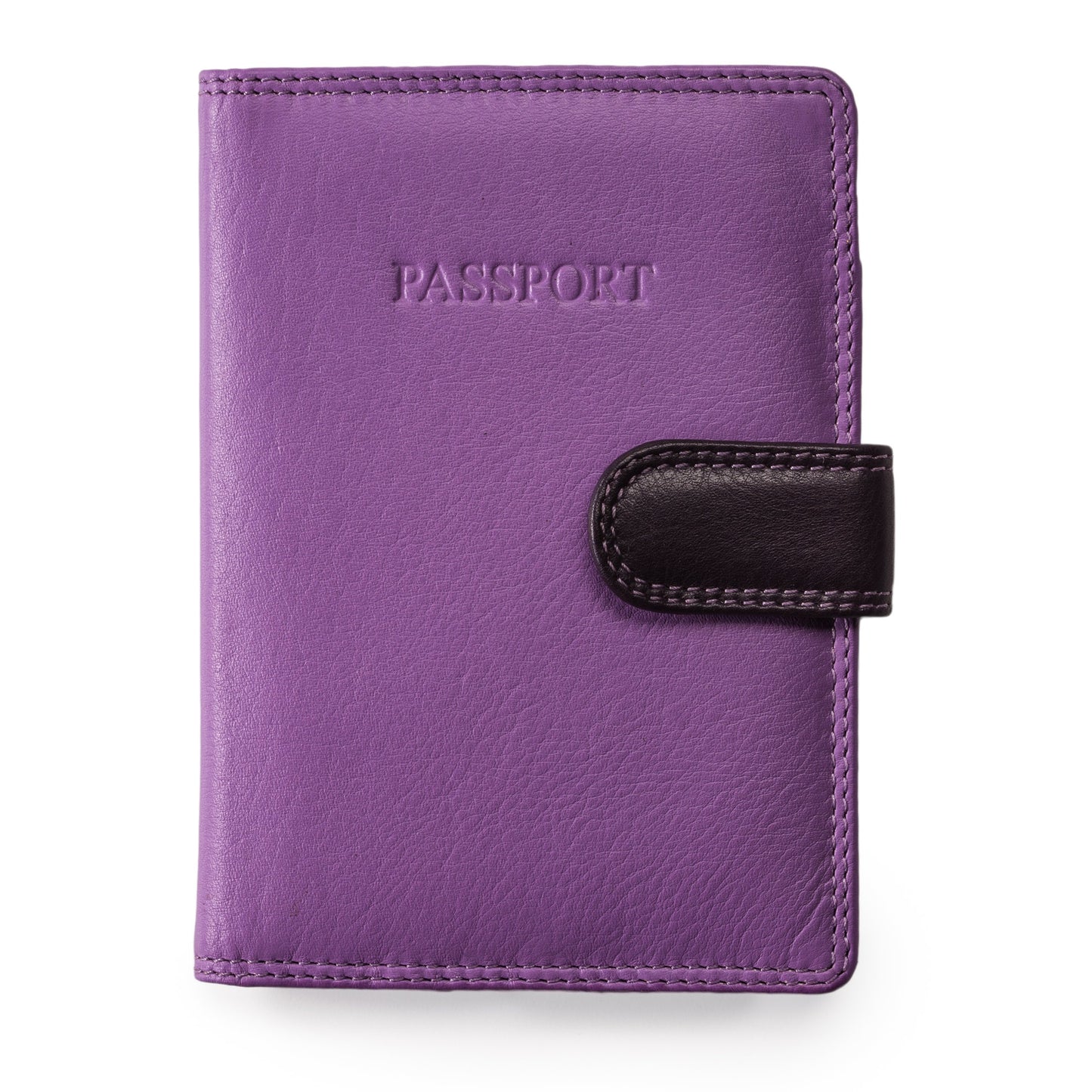 Visconti Soft Leather Secure RFID Blocking Passport Cover Wallet - POLO 2201, Lilac/Multi, One Size