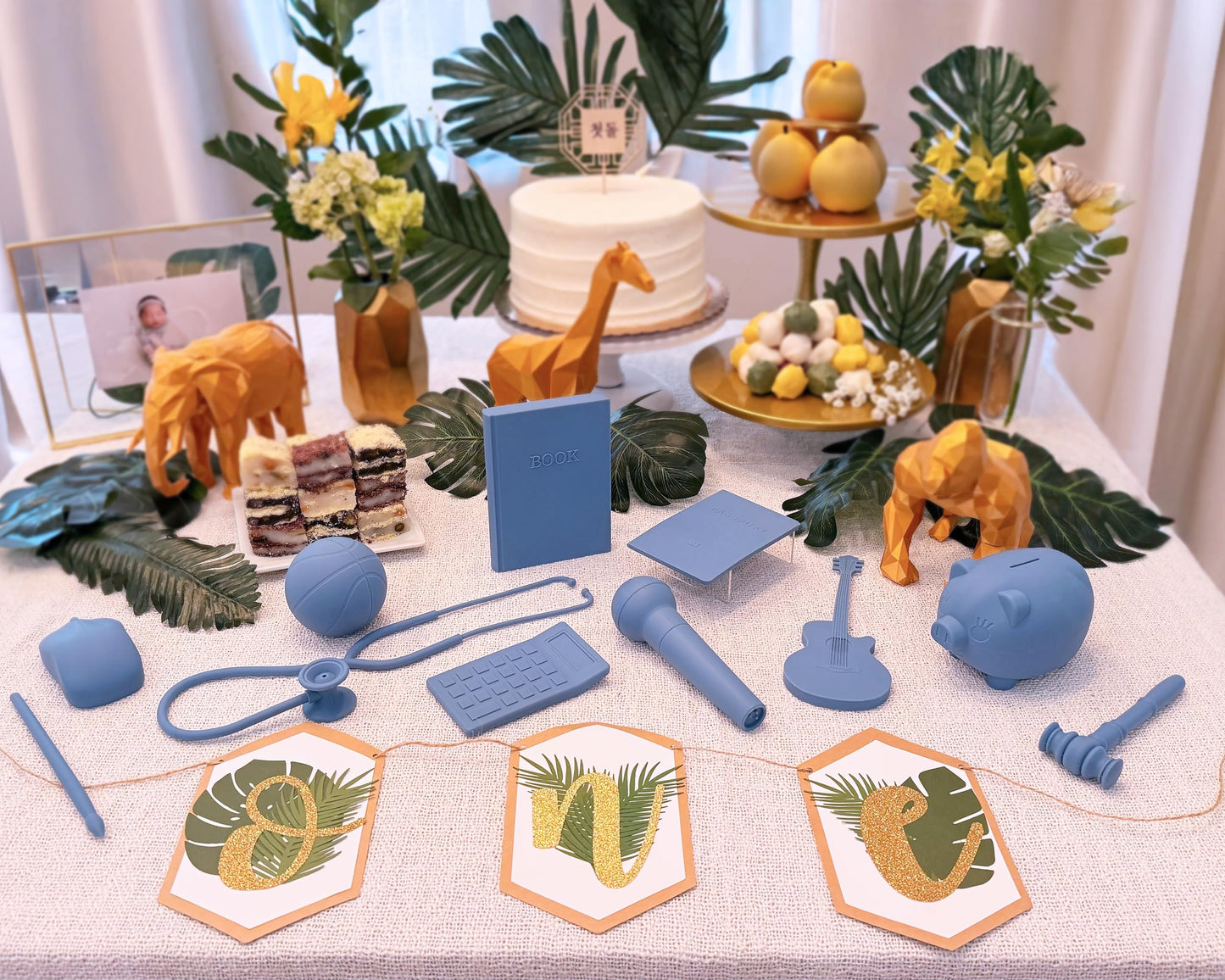 Premium Doljabi, Zhuazhou, Thoi NOI First Birthday Selection Set | 11 Pc Monochromatic Soft Silicone Items for Korean Doljanchi, Chinese, and Vietnamese 1st Bday Ceremony – Cultural Decor (Sand Pink)