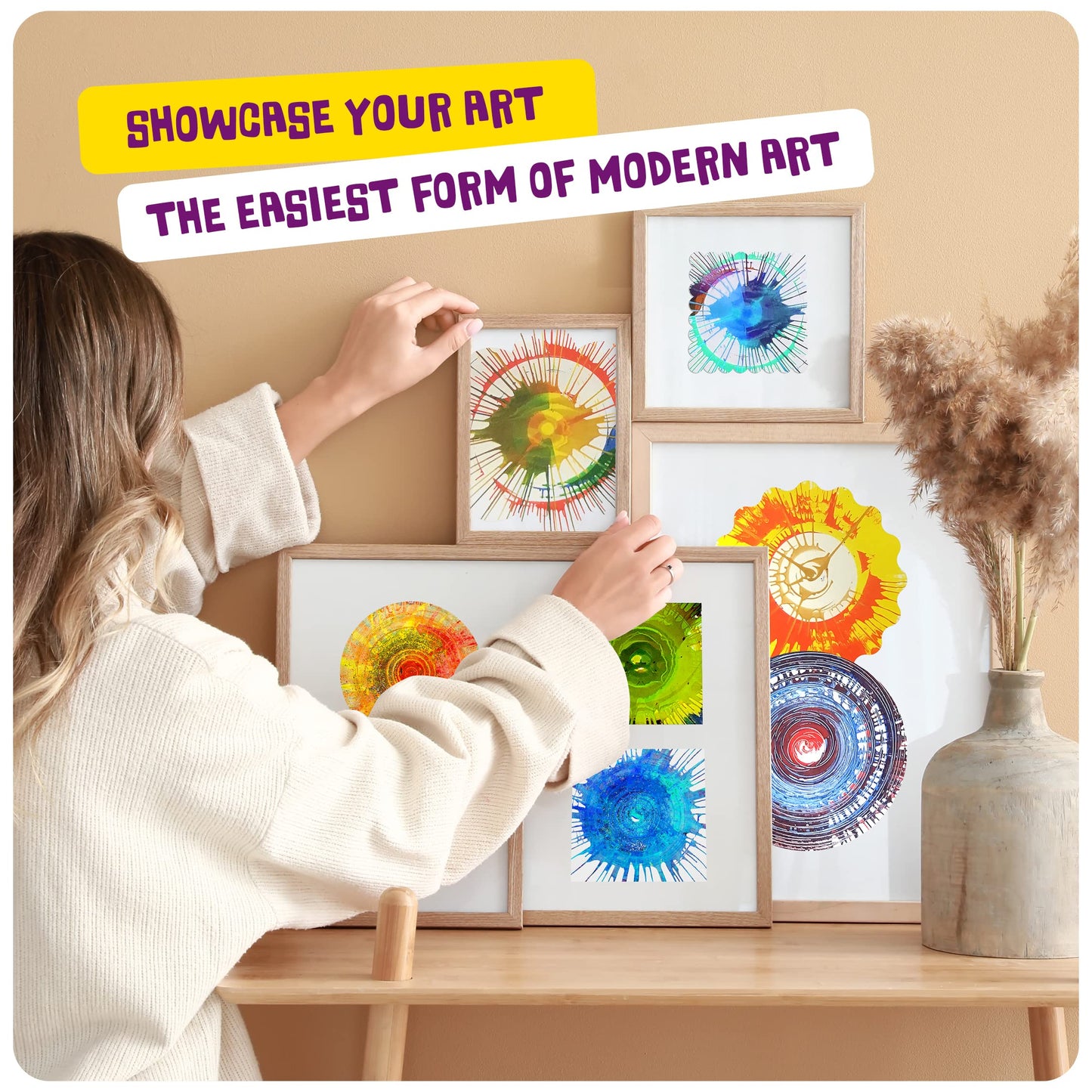 Dan&Darci Paint Spin Art Machine Kit for Kids - Gifts for Girls - Arts & Crafts for Boys, Girls - Art Craft Set for 6-9 Year Old Boy - Painting Spinner Toys - Birthday Gift Ideas for Ages 6-12