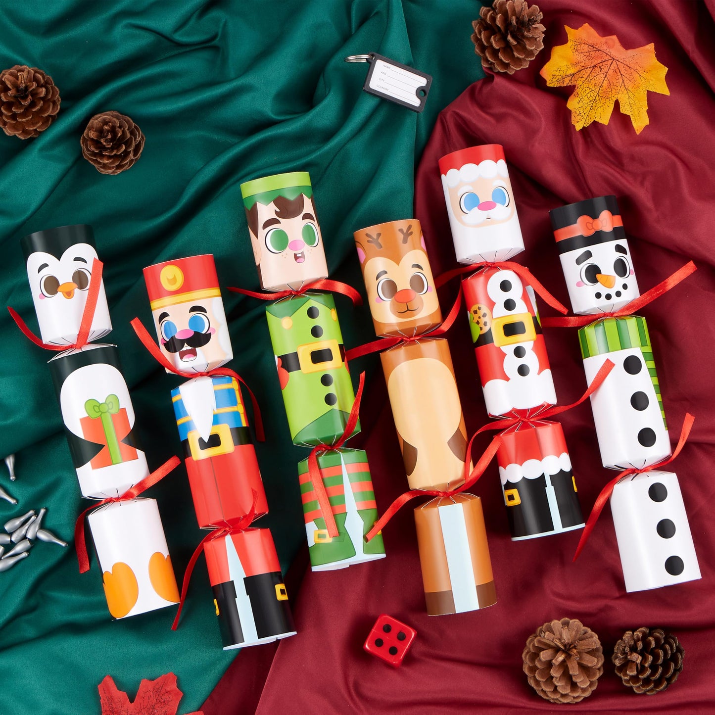 JOYIN 12 Pack Christmas No-Snap Party Favor, Xmas Table Favor Includes Party Hat, Jokes & Gifts, Christmas Table Decorations for Holiday Dinner Traditions Party Supplies, Stocking Stuffers for Kids
