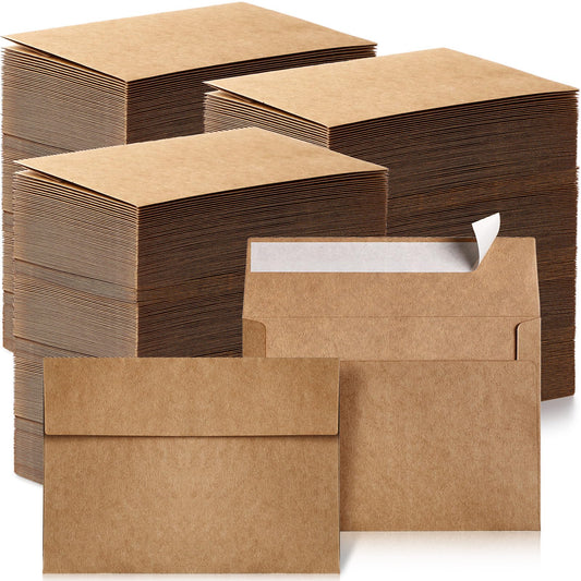 Fainne 1200 Pack Brown Envelopes Bulk, Kraft Envelopes for Invitation, 120 GSM Gift Card for Office, Gift, Party, Baby Shower, Wedding (A4,4.25 x 6.25")