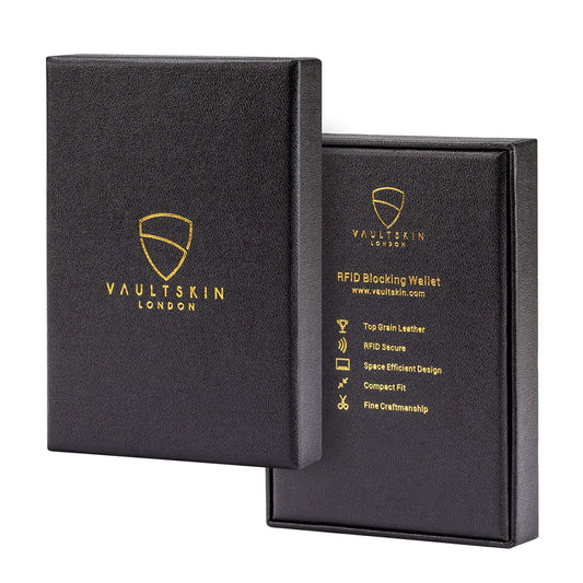 Vaultskin CHELSEA Mens RFID Blocking Slim Leather Card Wallet - Minimalist Front Pocket Cardholder in Brown