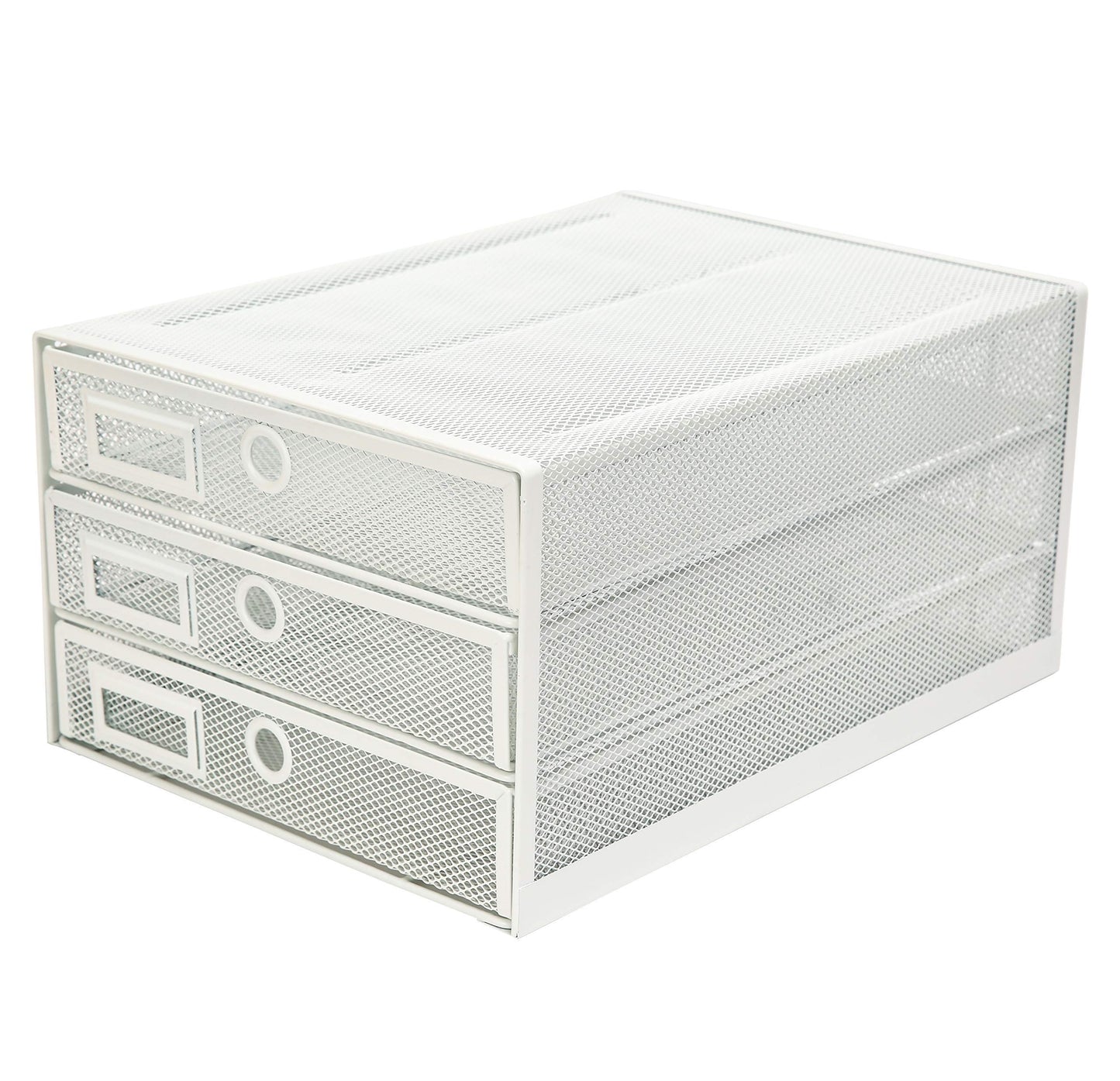 Exerz Paper Sorter 3 Drawer Wire Mesh A4 / Desk Multifunctional Desk Organiser/Multi-Layer Letter Tray - for Documents, Magazines, Notebooks and Letter (White)