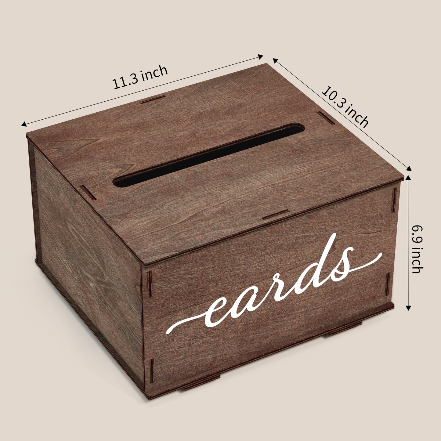 JackMa Easy DIY Assembling Rustic Wooden Card Box for Wedding Gifts & Greeting Cards, Bridal Shower, Baby shower Graduation Party, Gift Card Holder with Lid and Slot