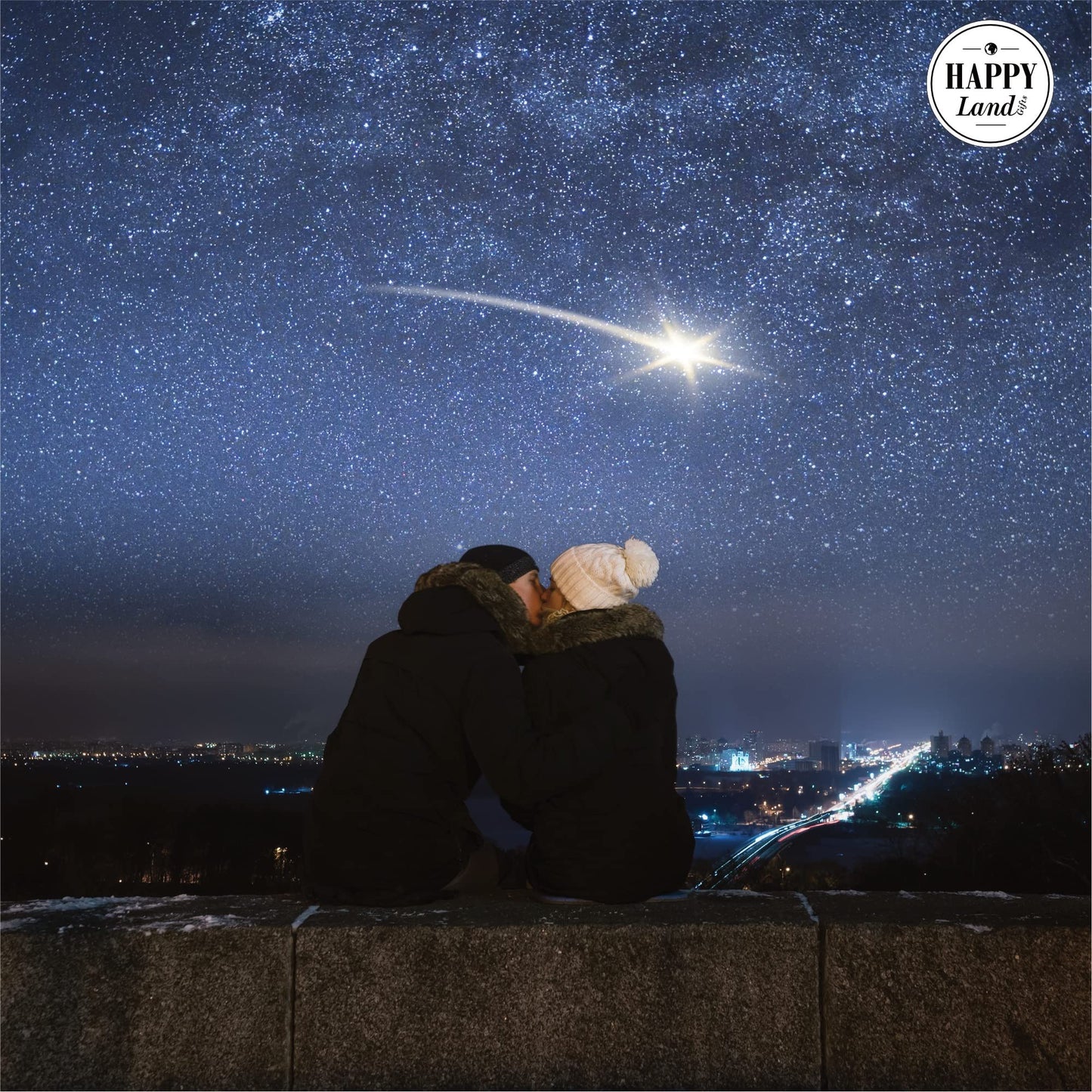 happylandgifts® Romantic Gift for Lovers | Piece of Space | Real Iron Meteorite/Shooting Star for Men & Women | incl. Certificate | Valentines day gifts