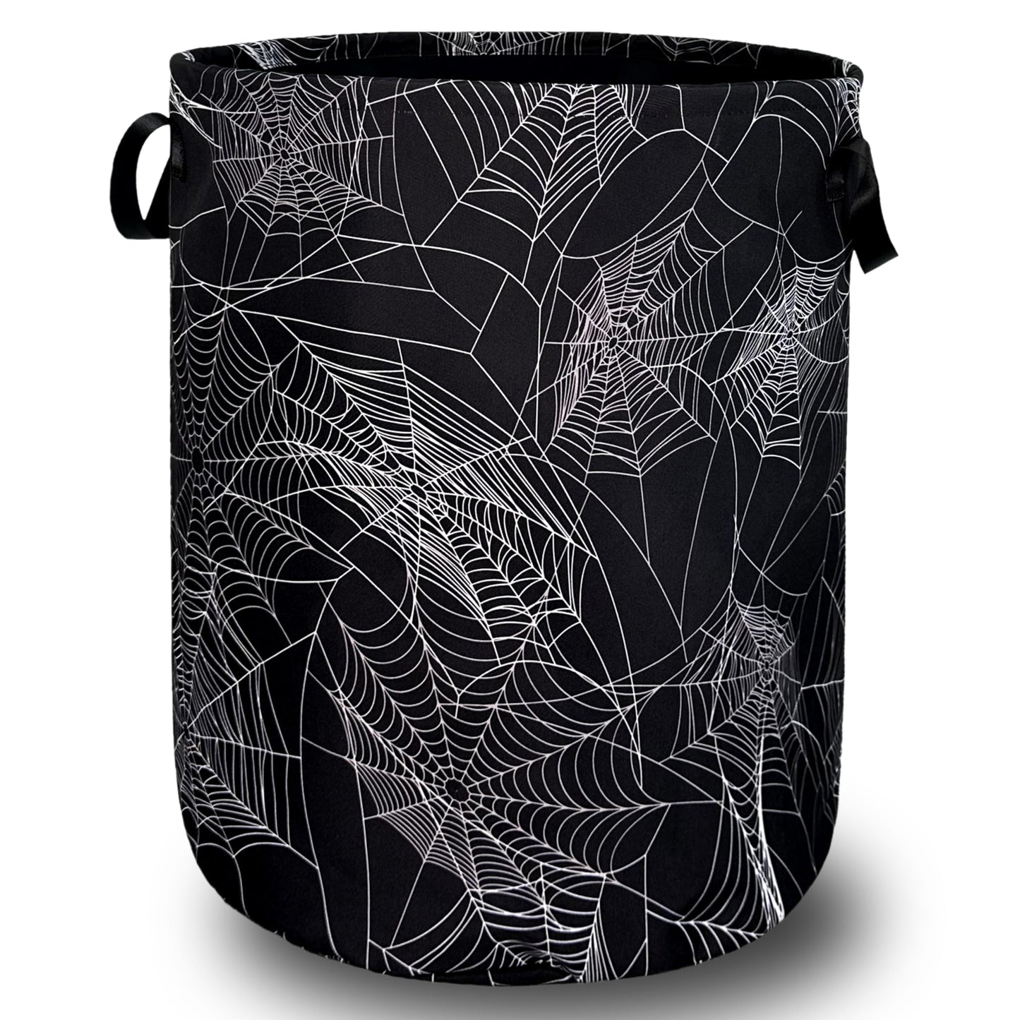 Spider Web Laundry Hamper Funny Halloween Laundry Basket With Handles Foldable Oxford Cloth Colorful Tote Bag Clothes Toy Storage Bucket 18.9" x 16.5" For Bathroom/Laundry/Bedroom