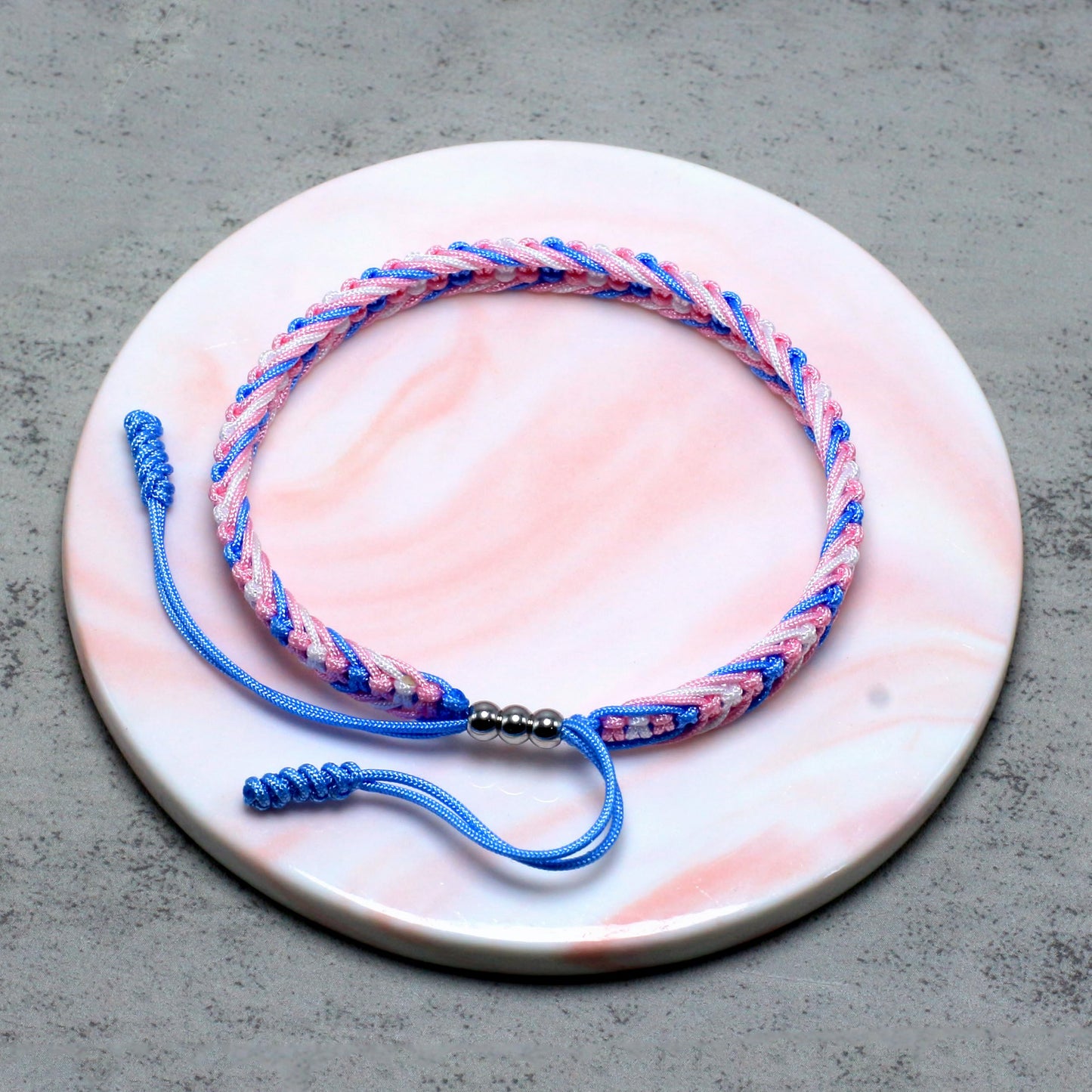 LAMIBEE Transgender Pride Bracelet, Trans Flag, LGBTQA+ Proud Love Tibetan Wrist Wrap, Surfer String Bracelet, Amulet and Boho Rope Bangles for Women Men Him Her (Transgender)