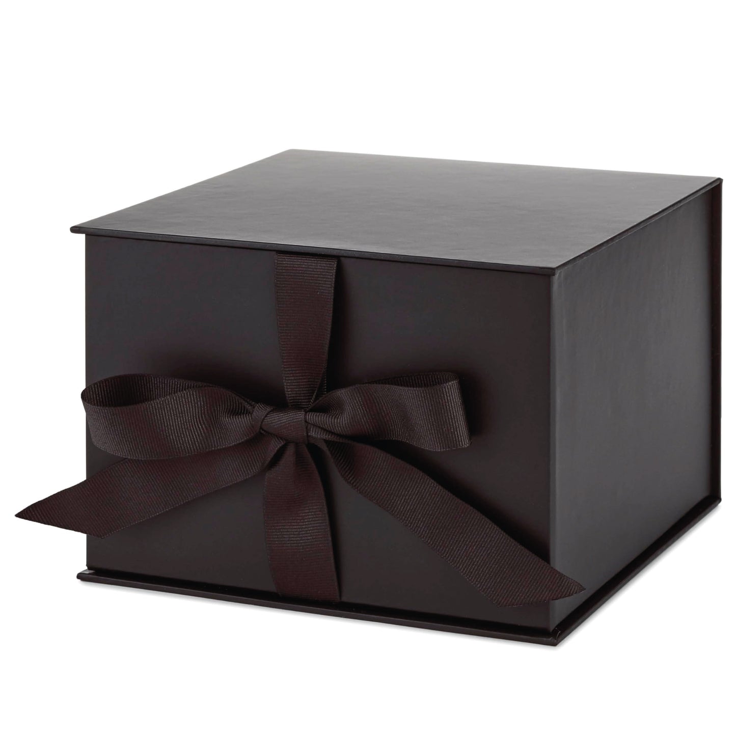 Hallmark Medium Gift Box with Lid and Shredded Paper Fill (Black 7 inch Box) for Weddings, Graduations, Birthdays, Father's Day, Groomsmen Gifts, All Occasion
