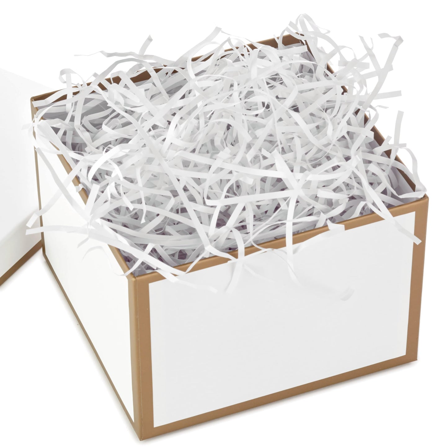Hallmark Nested Gift Boxes with Lids and Fill (Set of 3, White and Gold, Assorted Sizes) for Valentine's Day, Weddings, Bridal Showers, Bridesmaids, Birthdays
